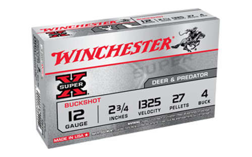 Ammunition Winchester Ammunition Super X 12Gauge WIN SUPERX 12GA 2.75 #4BK 27PL 5/250 • Model: Super-X